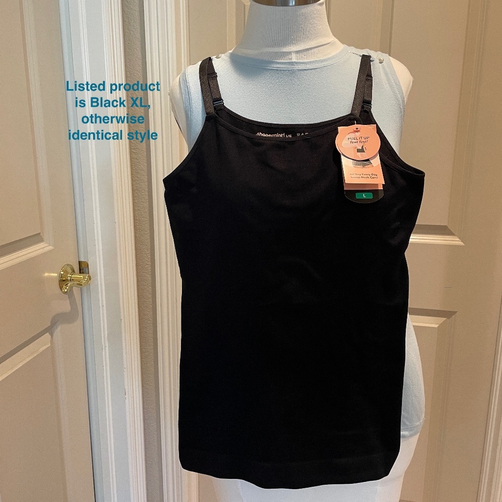 NWT XL Black Shapermint Cami Essentials All Day Every Day Scoop Neck  NEW IN BAG
